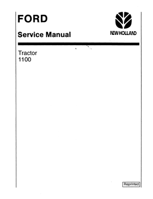 Ford New Holland 1100, 1200, 1300, 1500, 1700, 1900 Tractors Service Manual &amp; Supplement 40130040 EN