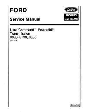 Ford New Holland 8630, 8730, 8830 Ultra-Command Powershift Transmission Service Manual 40863030 EN