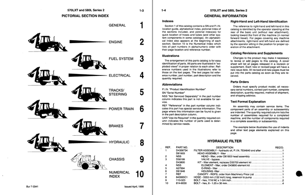 CASE Construction 570LXT and 580L Series 2 Backhoe Loader Parts Catalog 7-3341 English