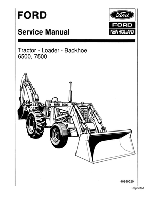 Ford New Holland 650, 750, 6500 7500 Tractor Loader Backhoe Service Manual 40650020 (SE3400) English
