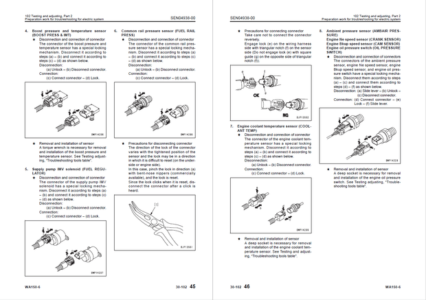 Komatsu Shop Manual WA150-6 80001 and up Wheel Loader SEN04884-01 English