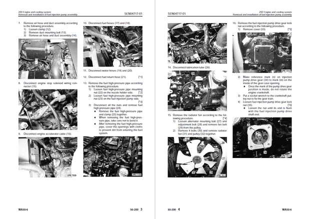 Komatsu Shop Manual WA50-6 60001 and up Wheel Loader SEN04670-04 English
