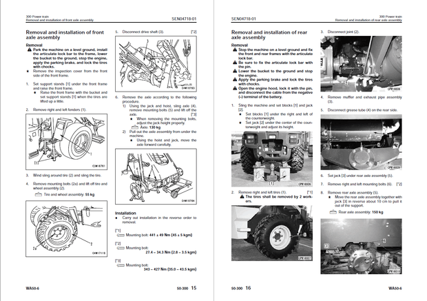 Komatsu Shop Manual WA50-6 60001 and up Wheel Loader SEN04670-04 English