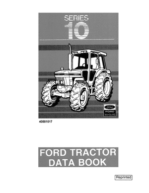 Ford 2910, 3910, 4110, 4610, 5610, 6610, 6710 7610 7710 Series 10 Tractor Service Data Book 40881017