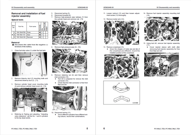 Komatsu Shop Manual PC160LC-7E0 PC180LC-7E0 PC180NLC-7E0 K45001 and up Excavator UEN01892-04 English