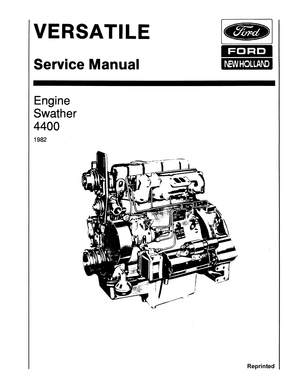 Versatile 4400 Diesel Engine on Self-prop Swather 1982 Service Manual 40440013 English