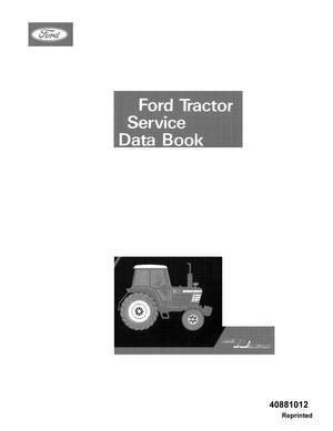 Ford Tractor 2610, 3610, 4110, 4610, 5610, 6610, 6710, 7610, 7710 Service Data Book 40881012 English
