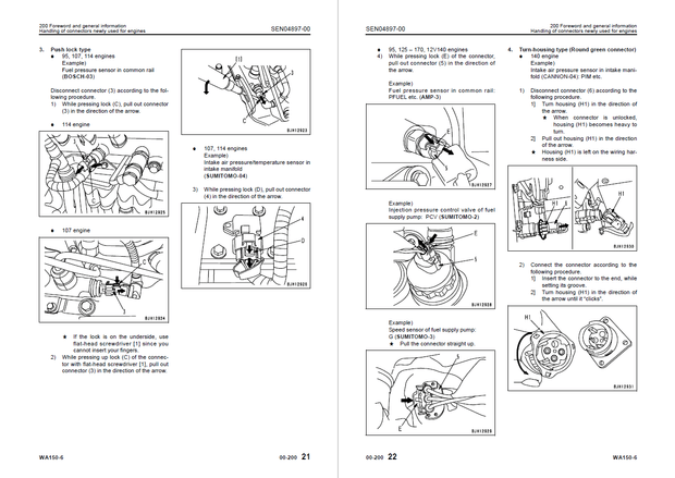 Komatsu Shop Manual WA150-6 80001 and up Wheel Loader SEN04884-01 English