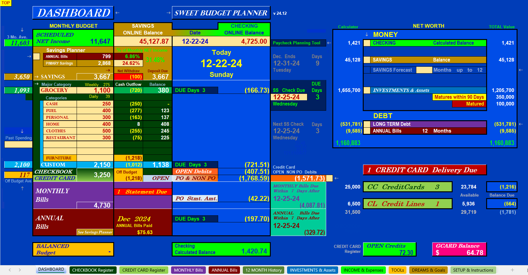 SBPlanner DASHBOARD