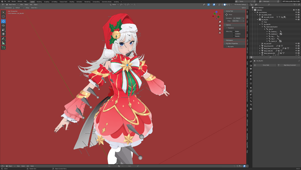 [🎁 FREE] Grok Ani Christmas Outfit 3D/MMD/FBX/Blender Model