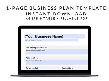 1 Page NDIS Business Plan Template