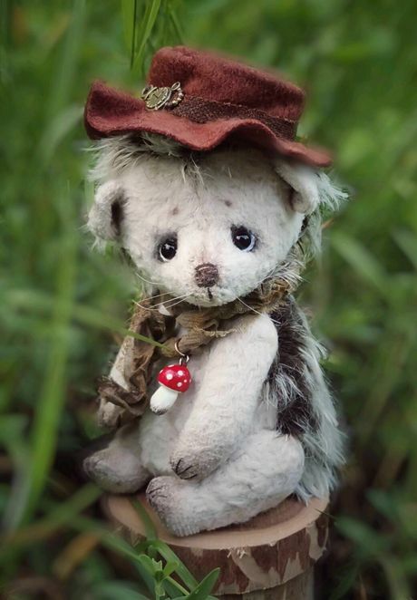 Hedgehog in a hat. Teddy-style hedgehog