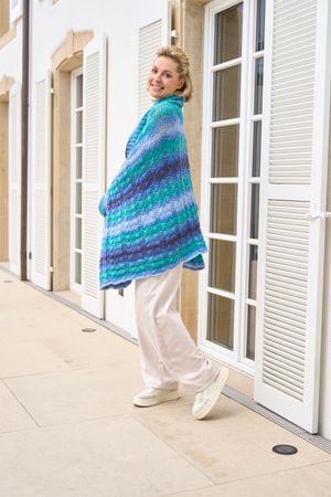 Poncho-Pulli im Farbverlauf