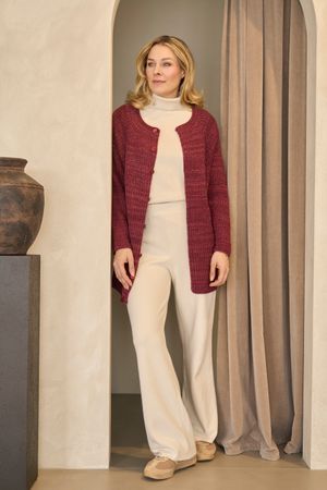 Jacke im Rippenmuster - Raglan von oben