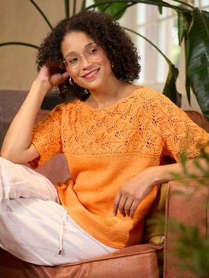 Pulli mit quergestrickter Passe