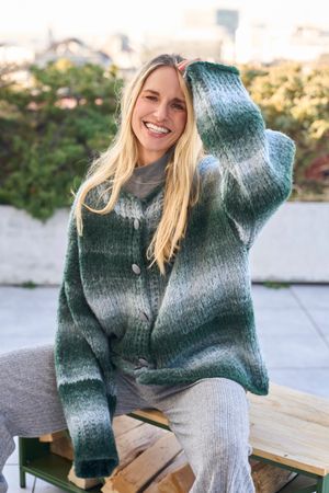 Oversize-Jacke in Grüntönen