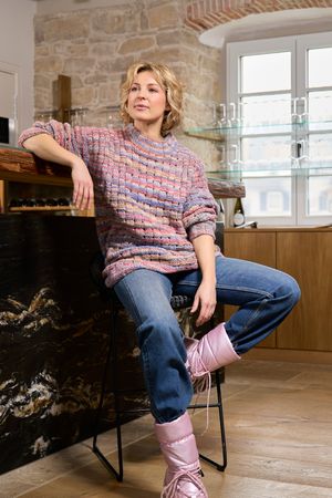Sweater mit Korbmuster