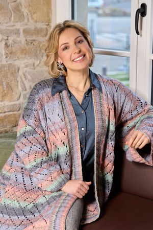 Cardigan mit Ajourmuster