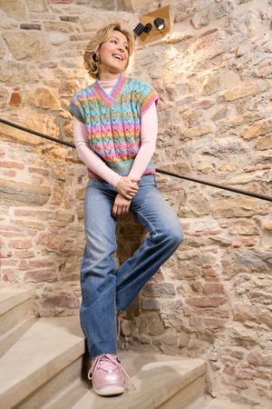 Sleeveless mit Zopf-Ajourmuster