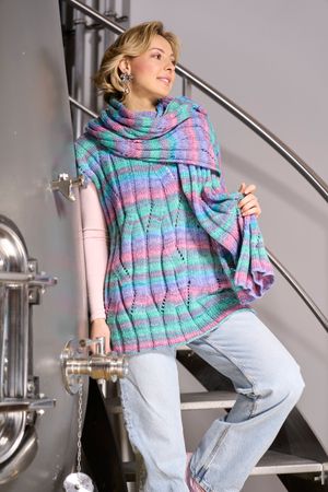 Stola und Sleeveless mit Struktur-Ajourmuster