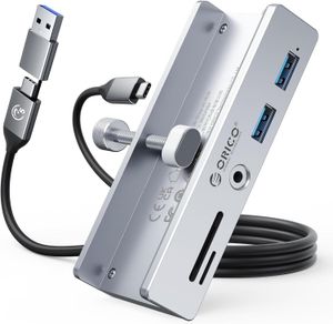 ORICO Hub USB 3.0, Hub USB a pinza con lettore di schede SD/TF