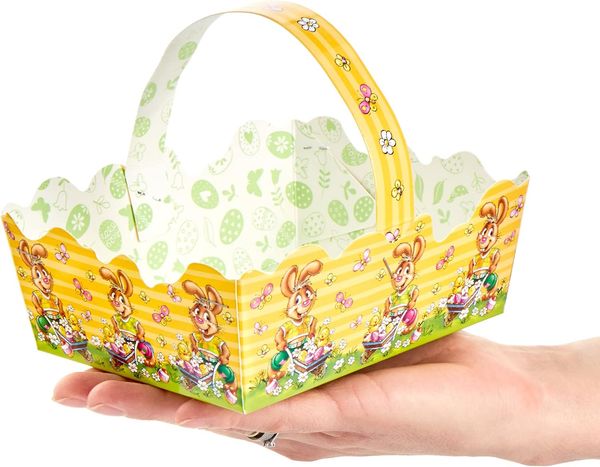 com-four® 6X Cestini Pasquali - Cestini da Riempire con Nido di Pasqua o Regali e Uova di Pasqua 