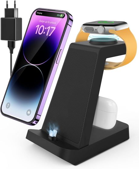Caricatore iphone 3 in 1 per Apple: Stazione Ricarica per iPhone 
