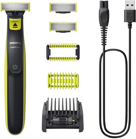 Philips OneBlade - Autentico Rifinitore barba elettrico, rasoio e strumento per il bodygrooming