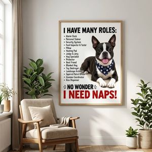 Need naps Boston Terrier Enhanced Matte Paper Poster 18x24