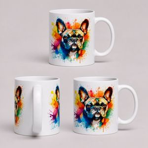 Water Color Frenchie Face Mug | Cute Dog Art Cup