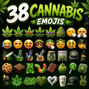 38 Cannabis Emojis | Weed Emoji Sticker Pack