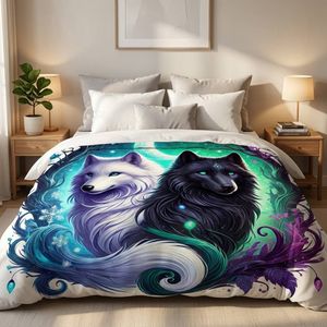 Ying Yang Wolf Duvet – Dark Mystic Wolf Bedding