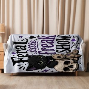 Feral Little Freak Show Sherpa Blanket – Cozy Chaos Vibes