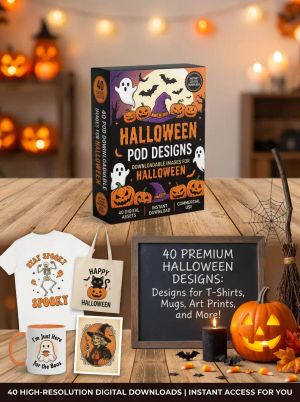 40 Halloween POD Images Download | Spooky Bundle