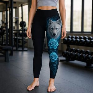 Blue Alpha Wolf Leggings – Bold Spirit Activewear