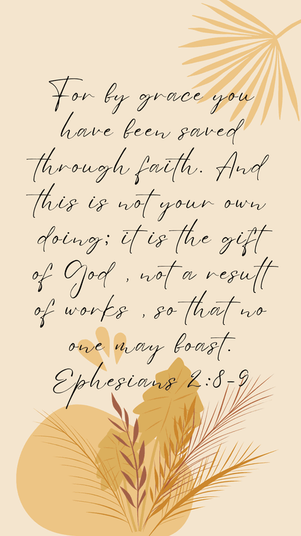 Ephesians 2:8-9 Phone Wallpaper