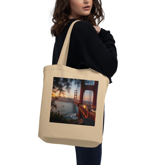 Golden Gate Bridge Sunset Double-Sided Tote Bag
