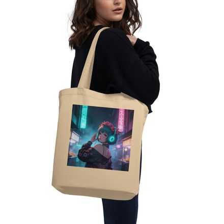 Neon Bloom Anime Headphones Tote Bag