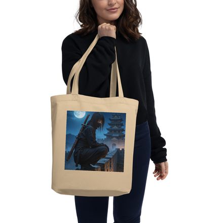 Moonlit Shadow Ninja Tote Bag
