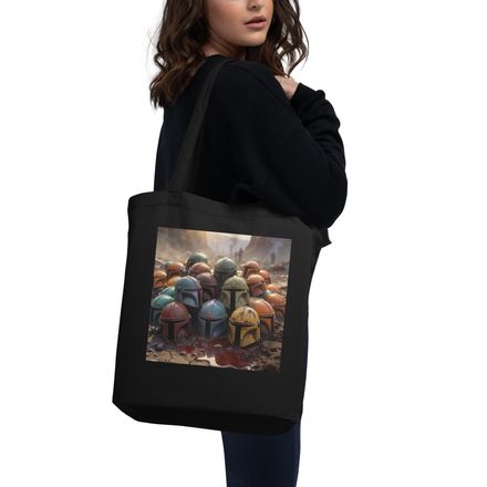 Battle-Worn Bounty Hunter Helmet Tote Bag