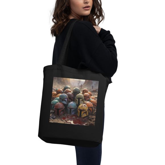 Battle-Worn Bounty Hunter Helmet Tote Bag