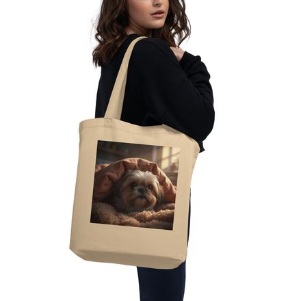 Cozy Shih Tzu Puppy Double-Sided Tote Bag