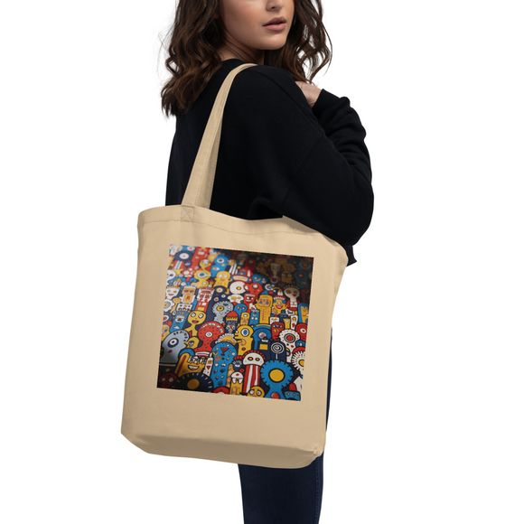 Playful Abstract Crowd Art Tote Bag