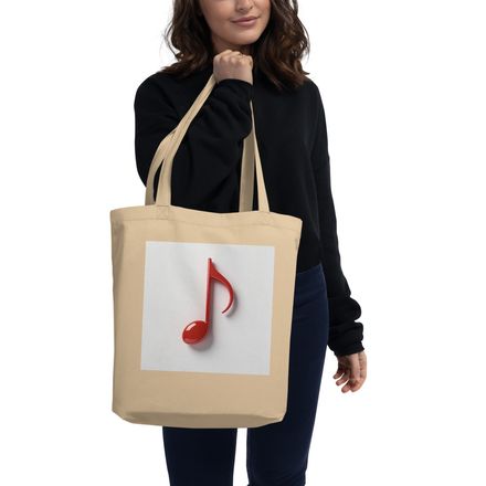 Bold Red Music Note Tote Bag