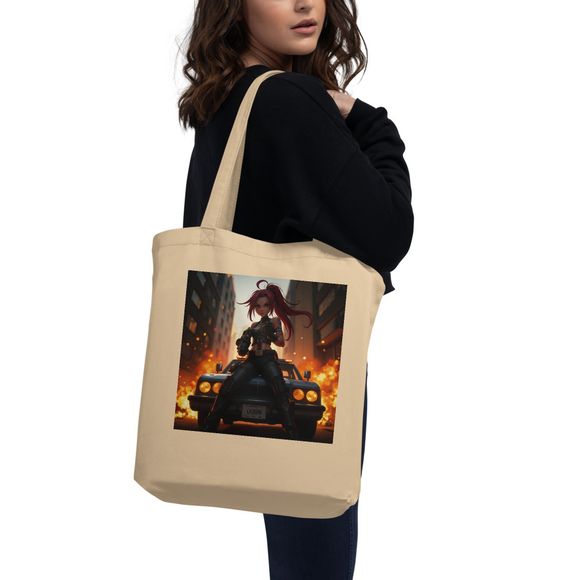 Red Haired Warrior Action Anime Tote Bag