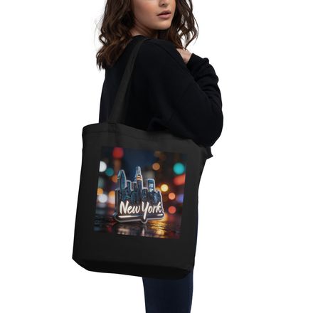 NYC Skyline Neon Double-Sided Tote Bag