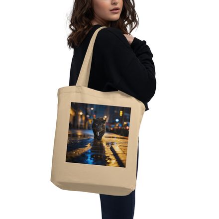 Midnight Panther City Tote Bag