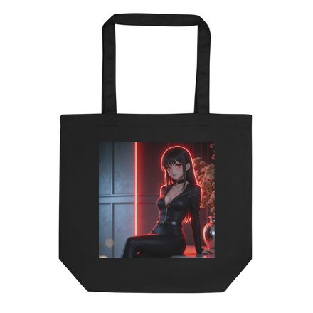 Neon Noir Anime Girl Tote Bag