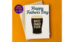 Best Dad - Printable Father&#x27;s Day Card Template (PDF &amp; JPG) + Bonus Envelope Template
