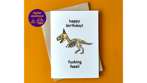 Fossil - Printable Birthday Card Template (PDF &amp; JPG) + Bonus Envelope Template